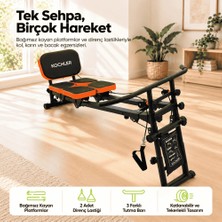 Kochler Yeni Nesil Çok Fonksiyonlu Ayarlanabilir Spor Bench Sehpası – Direnç Lastikli, Katlanabilir ve Teker