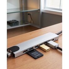 Dolapmix USB C Çoklu Port Adaptör HDMI USB Ethernet Sd Kart Hub Uczzzmacbookdönüştürücü-2
