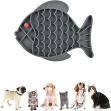 Happy Trend Kedi Için Yalama Matı, Pet Sakinleştirici Tedavi Mat, Kediler Yavaş Besleyici Yalama Matı, Can Sıkıntısı ve Anksiyete Azaltıcı Yalama Mat, Mama, Yoğurt Için Kedi Puzzle Besleyici Kase (Gri)