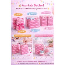 Owersea Hediye Çantası 12X17 cm Pembe Puantiyeli Karton Hediye Poşeti Doğum Günü Parti Hediyelik Çantası 3