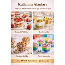 Owersea 120CC100ADET Kübik Prizma Mika Plastik Kase Şeffaf Kapaksız Sunum Kabı Tatlı & Meze ve Salata Kasesi