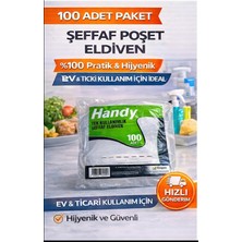 Owersea Şeffaf Eldiven Poşet Eldiven 1 Paket 100 Adet Hijyenik