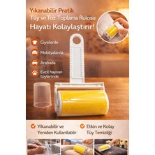 Owersea Sarı Renk Yıkanabilir Pratik Tüy & Toz Toplama Rulosu – Tekrar Kullanılabilir Roller Aparatı