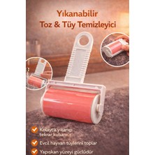 Owersea Pembe Yıkanabilir Pratik Tüy ve Toz Toplama Rulosu – Tekrar Kullanılabilir Yapışkan Temizlik Aparatı