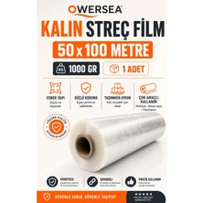 Owersea Palet Streç 1000 gr 50 x 200 1kg Ultra Büyük Eşya Mobilya Sarma Koruma Ambalaj Streci Taşıma