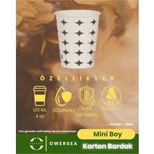 Owersea 4 Oz 50 Adet Karton Bardak Kokusuzdur, Sızdırma Yapmaz , Sıcak ve Soğuk Içecekler