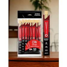 Optimex Bambu Chopstick 50 Çift Çin Yemek Çubuğu – Doğal Bambu Sushi,noodle Için Uzakdoğu Çin Yemek Çubuğu