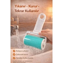 Owersea Mavi Yıkanabilir Pratik Tüy ve Toz Toplama Rulosu – Tekrar Kullanılabilir Yapışkan Temizlik Aparatı
