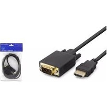 Hadron HDX7795 HDMI To VGA Kablo Pvc 120HZ 1080P 1.8mt Siyah