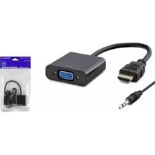 Hadron HDX7806 HDMI To VGA F Çevirici + Audio 1080P Ps4 5V Güç Girişli Siyah