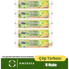 Owersea Star Büzgülü Orta Boy Çöp Torbası 5 Paket Limon Kokulu 55X60 cm