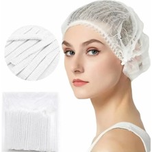 Newgine 100'LÜ Tek Kullanımlık Bone (Akordiyon) 1.kalite Standart Beden Beyaz