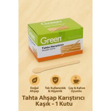 Owersea Ahta Ahşap Karıştırıcı Kaşık – Çay & Kahve Için 1 Kutu (Tek Kullanımlık, Doğal)