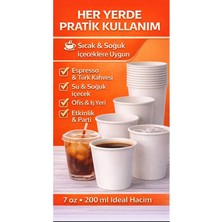 Owersea 7 Oz 100 Adet Karton Bardak Kokusuzdur, Sızdırma Yapmaz , Sıcak ve Soğuk Içecekler