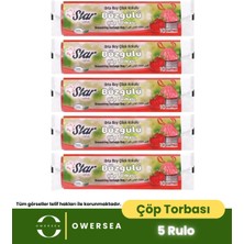 Owersea Star Plus Büzgülü Orta Boy Çöp Torbası 5 Paket Çilek Kokulu 55X60 cm