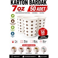 Optimex 7 Oz Karton Bardak 50 Adet Ekonomik Paket Tek Kullanımlık Karton Bardak Sıcak & Soğuk Içecek Uyumlu