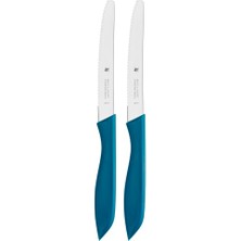Şanal Wmf 2 Parça Kahvaltı Bıçağı Seti, 23 Cm, Tırtıklı Ekmek ve Sandviç Bıçağı, Özel Bıçak Çeliği, Plastik Sap, Mavi