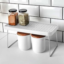 Şanal Katlanır Dekoratif Büyük Raf, Mutfak Düzenleme Için 4 Bölmeli Organizer, 29X21,5X2 cm