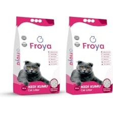 Şanal Froya Bebek Pudralı Topaklanan Bentonit Kedi Kumu, 10L x 2