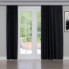 Şanal 200 x 260 cm Siyah Karartma Fon Perde, Kaliteli Doku