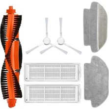 Şanal Vacuum Mop Pro-Vacuum Mop P STYTJ02YM Model Uyumlu Hepa Filtre,fırça,mop Paspas Yedek Parça Yenileme Seti-Beyaz 7 Parça