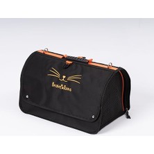 Şanal Flybag Plastik Dayanıklı Fileli Kedi ve Köpek Taşıma Çantası Seyahat Çantası Gri 45 * 25 * 26CM (Siyah)