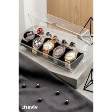 Şanal Şeffaf Saat ve Yüzük Kutusu, 8 x 26 Cm, Organizer Fonksiyonu