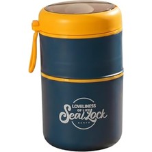 Şanal Porsima 66720 Yemek Termosu Çelik Yemek Termosu Lunch Box Taşınabilir Yemek Kabı Termos 710ML - Sarı