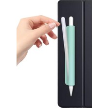 Şanal Tüm Stylus Kalemlere ve Normal Kalemlere Uyumlu Yapışkanlı Silikon Kalem Tutucu (Turkuaz)