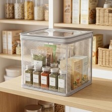 Şanal Deconox 30X30X30 cm Pvc Pencereli Çelik Destekli Raf Düzenleyici - Katlanabilir Modüler Kapaklı Dolap Içi Organizer Kutusu