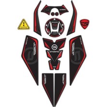 Şanal Siyah Kırmızı 250 Sr Tam Sticker Pad Set, Motosiklet Aksesuarı