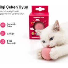 Şanal Catnipli Sesli Pilli Kedi Oyuncağı, Dokunulduğunda Ses Çıkaran Interaktif Kedi Topu, Dahili Pilli Oyun Topu, Kedilerin Oyun ve Avlanma Içgüdüsünü Destekleyen (Pembe)