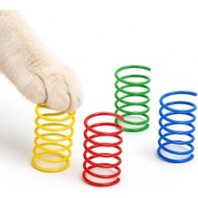 Şanal 4’lü Kedi Oyun Yayı – Renkli Zıplayan Spiral Kedi Oyuncağı, Interaktif Eğlence ve Egzersiz Oyuncağı, Kediler ve Yavru Kediler Için Hareketli Oyun Seti