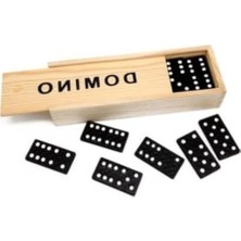 Şanal Seyahat Boyutunda Ahşap Klasik Domino Oyunu Seti - 15X5 cm