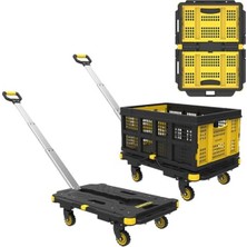 Şanal Stanley PC532B 137KG 62X45CM Dört Tekerli Çekme Kollu Yük ve Paket Taşıma Arabası + FT505 25KG Katlanır Çok Amaçlı Taşıma Sepeti