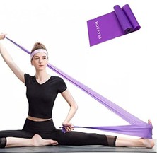 Şanal 150X15 cm Mor Renk Pilates Bandı, Egzersiz Için Esnek Lastik