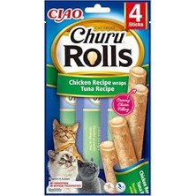 Şanal Churu Rolls Yan Ürün Içermez,%40 Tavuk Eti Ve%33 Ton Balığı, Kedi, Şekersiz, Tabletleri Saklamak Için Mükemmel, 40 G (1'li Paket) Japonya'dan Kedi Atıştırmalıkları