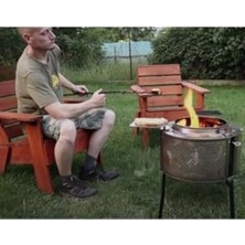 Şanal Sokak Mangalı Dış Mekan Bahçe Sobası Krom Kazan Sobası Bahçe Barbekü Ayaklı Soba