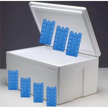 Şanal 20-22 Litre Strafor Köpük Kutu +7 Adet Buz Aküsü Hediye 50X40X26 Izoleli 72 Saat Koruyan Gıda Kolisi