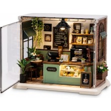 Şanal Vardem Oyuncak Işıklı Kendin Yap Minyatür Kahve Dükkanı Seti 90 Parça, LED Işıklı Dıy Mini Kafe Maketi, El Becerisi ve Yaratıcılık Geliştirici Oyuncak, 8+ Yaş EP604