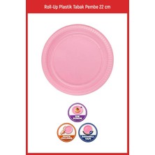 Roll-Up Plastik Tabak Pembe 22 cm 25 Adet