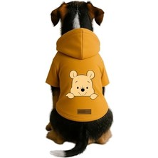 Şanal Baskılı Içi Polarlı Köpek ve Kedi Kıyafeti & Elbisesi - Sarı Renk Kapüşonlu Hoodie B693E, S