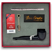 Bek Tobacco Crocodile 9mm Filtreli Ahşap Pipo Seti Mat Siyah