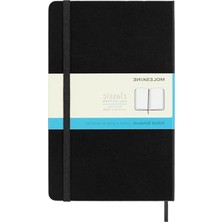 Şanal Noktalı Siyah Sert Kapak Defter, Moleskine 13X21 cm Boyut