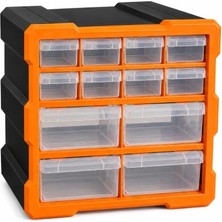 Şanal Orret Home 12 Çekmeceli Dikey Organizer Kutu, Vida Dübel Somun Civata Hırdavat Düzenleyici, Şeffaf Çekmeceli Küçük Parça Kutusu, Atölye Malzeme Dolabı (12 Çekmece)