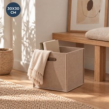 Homing 30X30 cm Çok Amaçlı Organizer Sütlü Kahve Keçe Sepet
