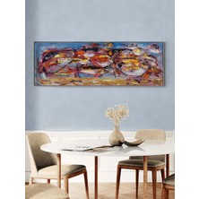 Simurg Sanatevi Suyun Sessizliği Yağlı Boya Tablosu - Tuval Üzerine El Yapımı - 180 x 60 cm