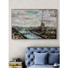 Simurg Sanatevi Paris'te Bir Akşam Yağlı Boya Tablosu - Tuval Üzerine El Yapımı - 120 x 80 cm