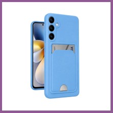Bezos Samsung Galaxy S24 Kılıf Kelvin Kartvizitli Silikon - Mavi Rengaren
