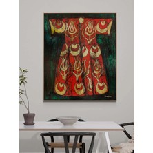 Simurg Sanatevi Türk Kaftanı Yağlı Boya Tablosu - Tuval Üzerine El Yapımı - 100 x 120 cm